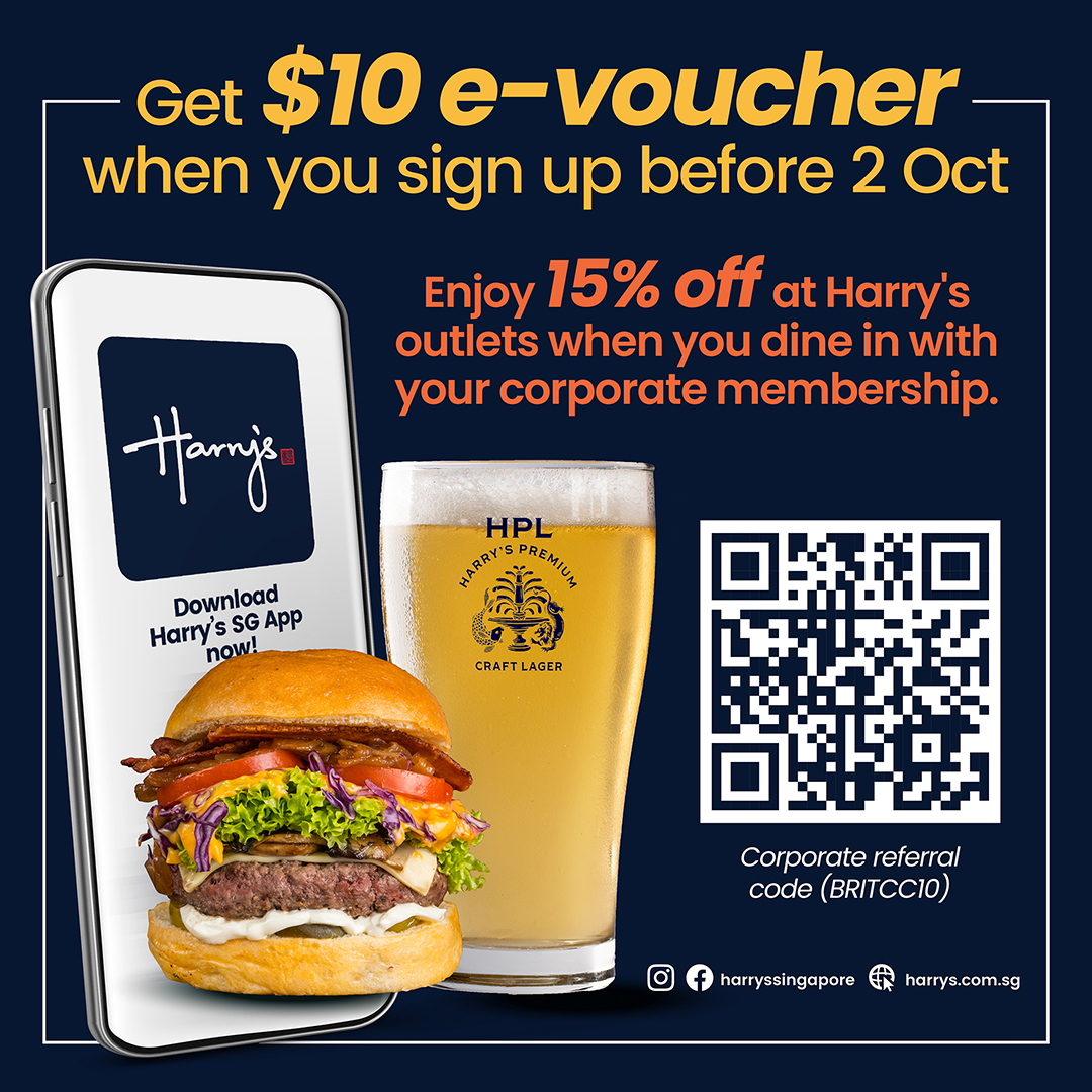 Free 10 evoucher at Harry's during October British Chamber Of